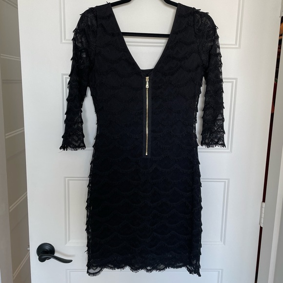 Guess Black Lace Mini-Midi Cocktail Dress, S, EUC - Picture 4 of 12